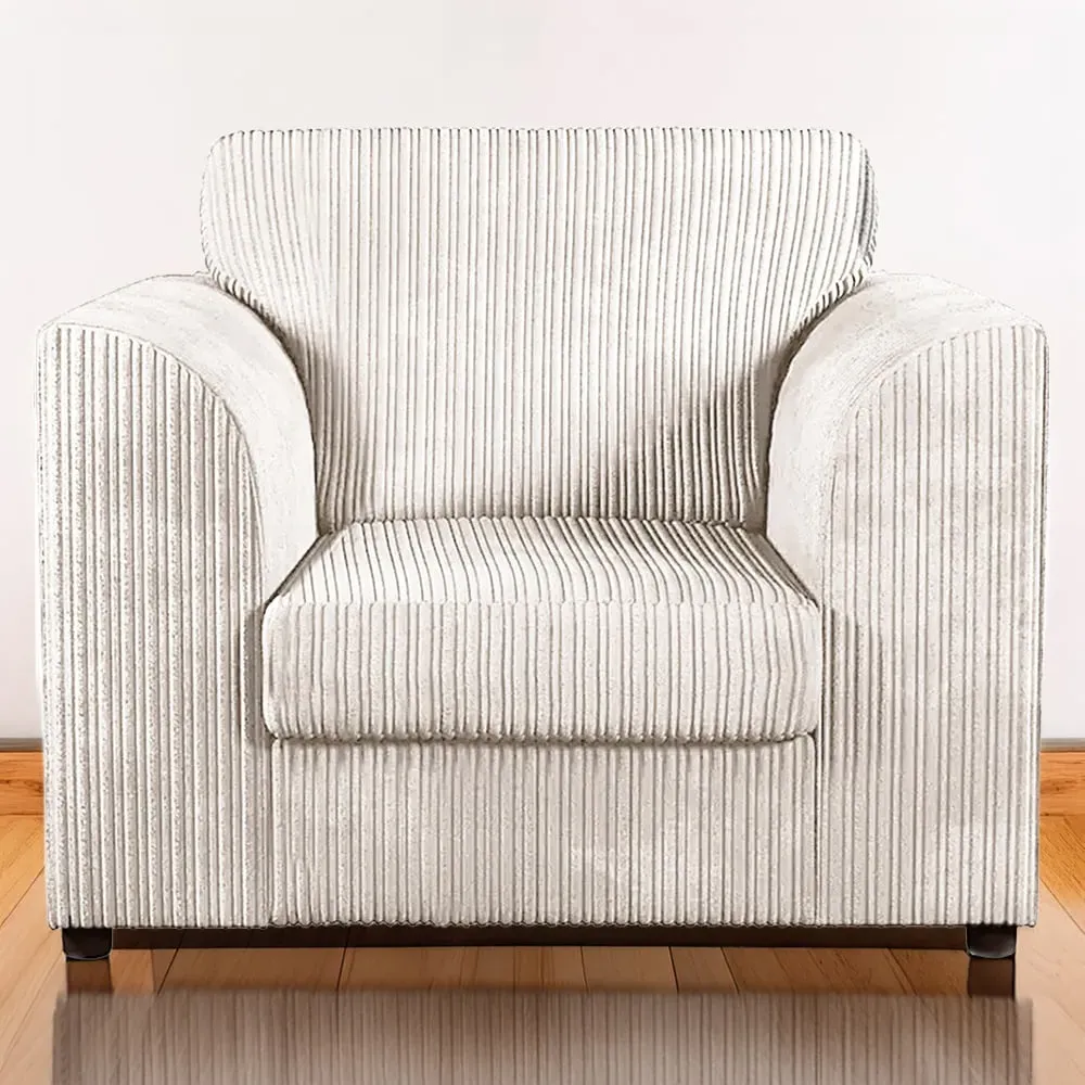Single Seater Armchair - Cream, Jumbo Cord