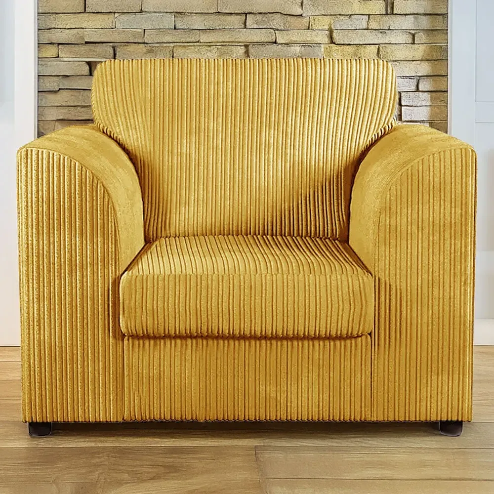 Single Seater Armchair - Mustard, Jumbo Cord