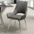 Set of 2 Swivel Dining Chairs - Graphite Grey, Leather Effect