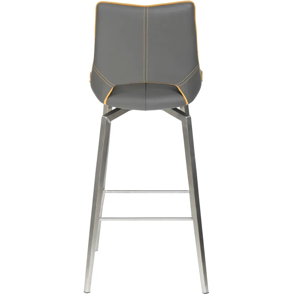 Swivel Bar Chair with Tripod Legs - Grey, Leather Effect