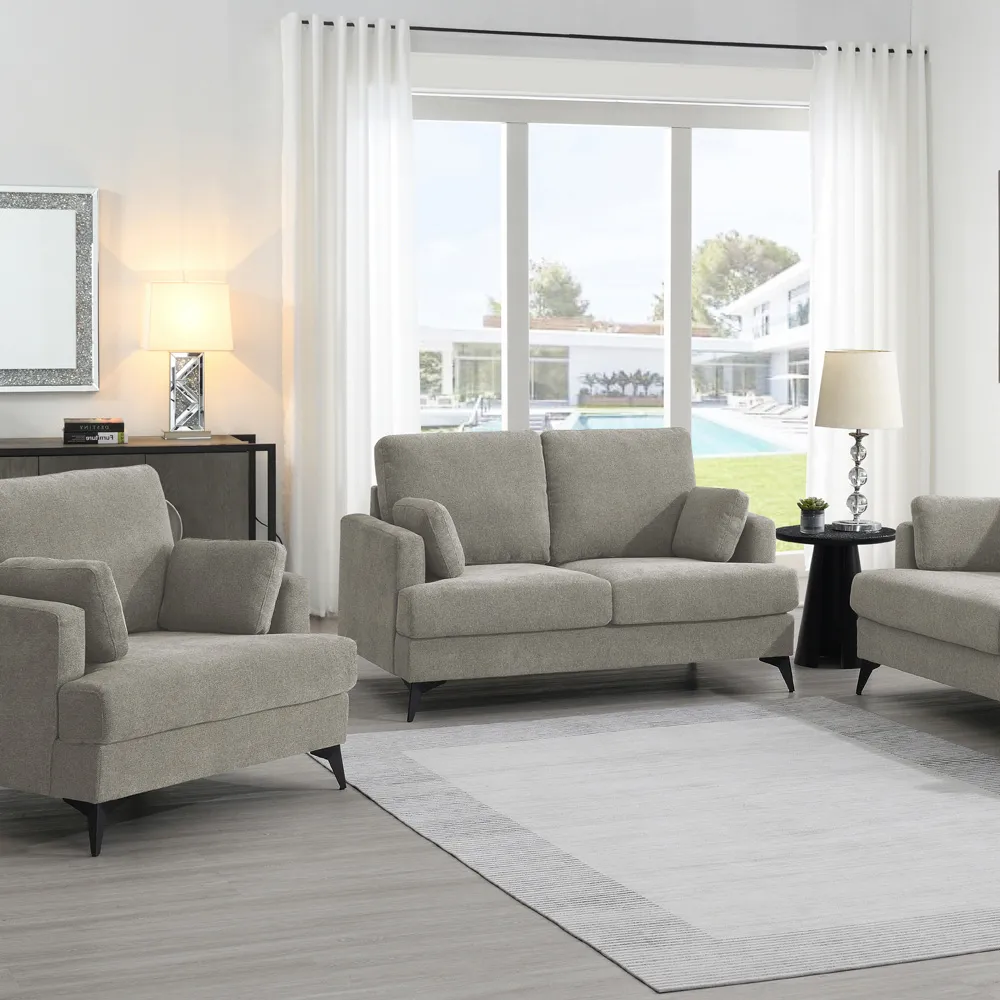 2-Seater Fabric Sofa - Grey