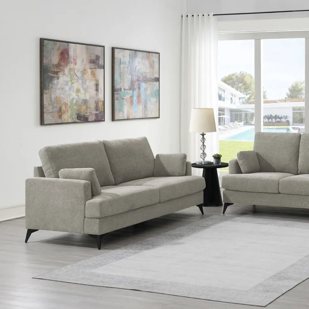 3-Seater Fabric Sofa - Grey