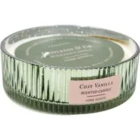 Christmas Natural Embossed Glass Candle - Cream