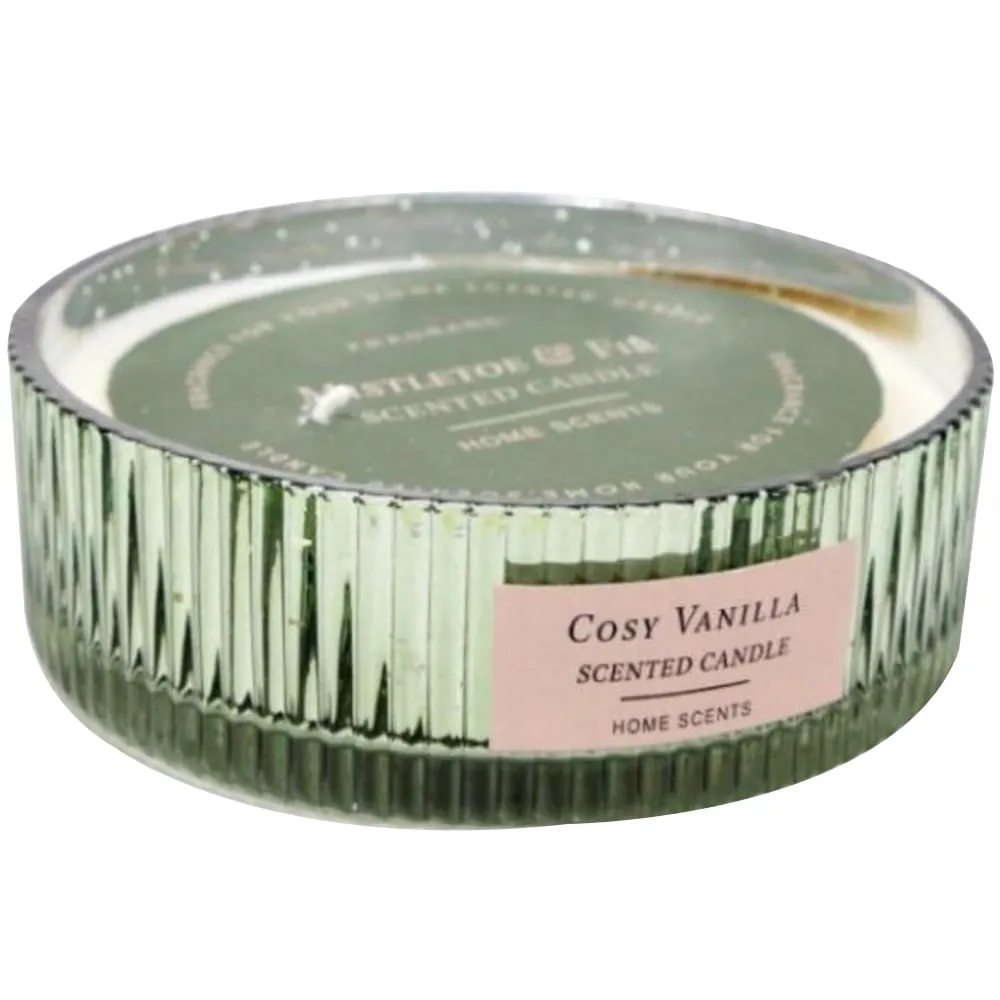 Christmas Natural Embossed Glass Candle - Cream image