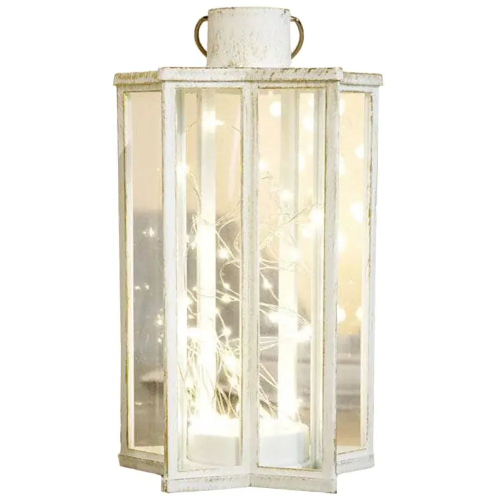 Cream Starlight LED Lantern - White image