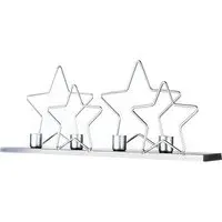 Dinner Candle Holder with Stars - Silver