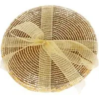 Gold Beaded Glass Coasters 4 Pack - Gold