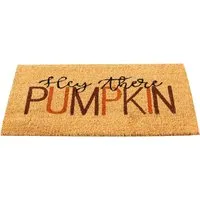 Hey There Pumpkin Coir Door Mat - Brown