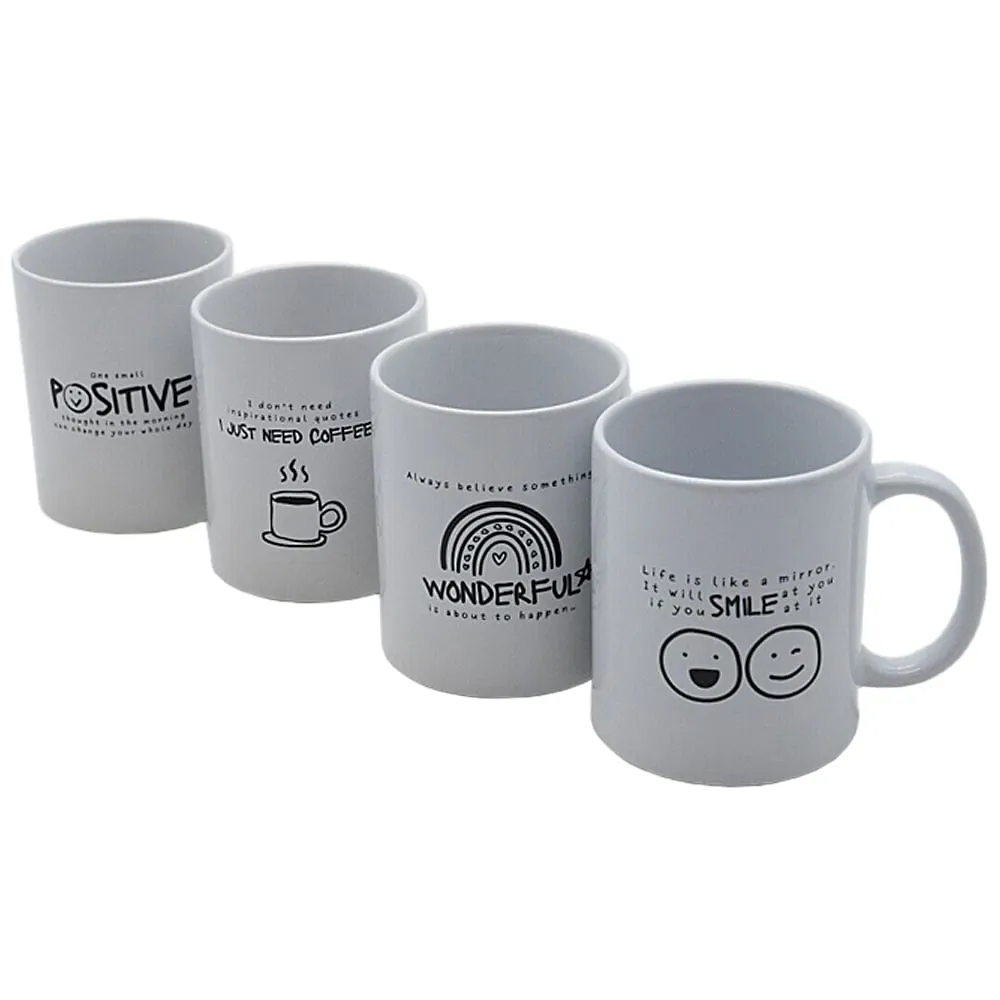 Motivational Quote Mug 4 Pack - White image