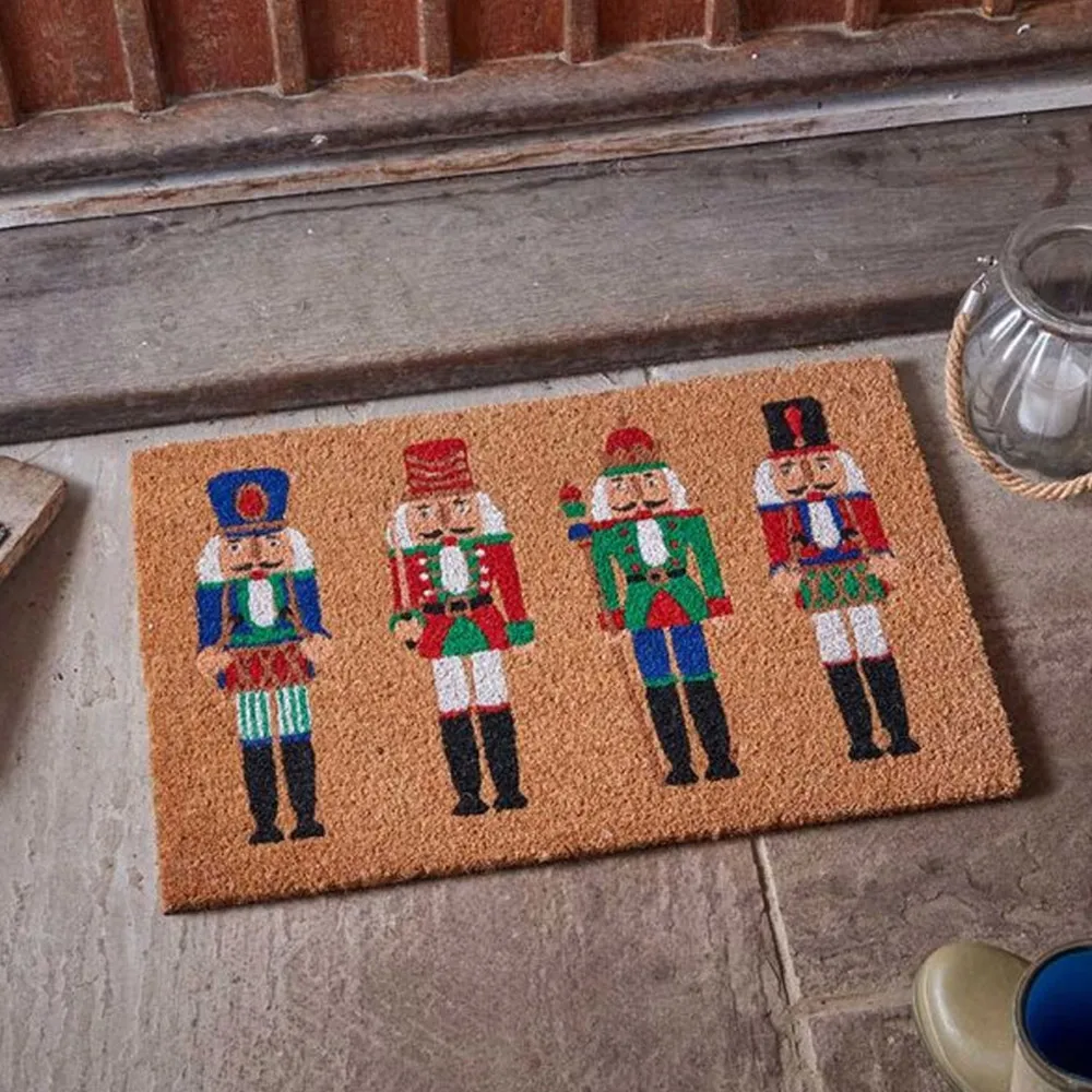 Nutcrackers Christmas Mat - Brown, Coir