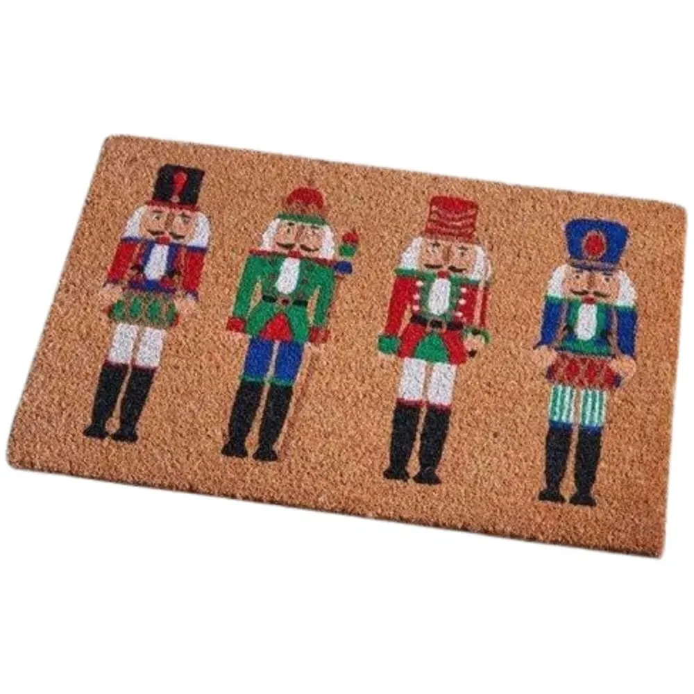Nutcrackers Christmas Mat - Brown, Coir image