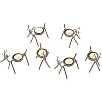 Reindeer Candle Holder 6 Pack - Brown