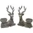 Resin Deer Tealight Holder 2 Pack - Silver