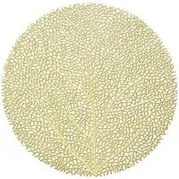 Round Leaf Placemat - Gold, PVC