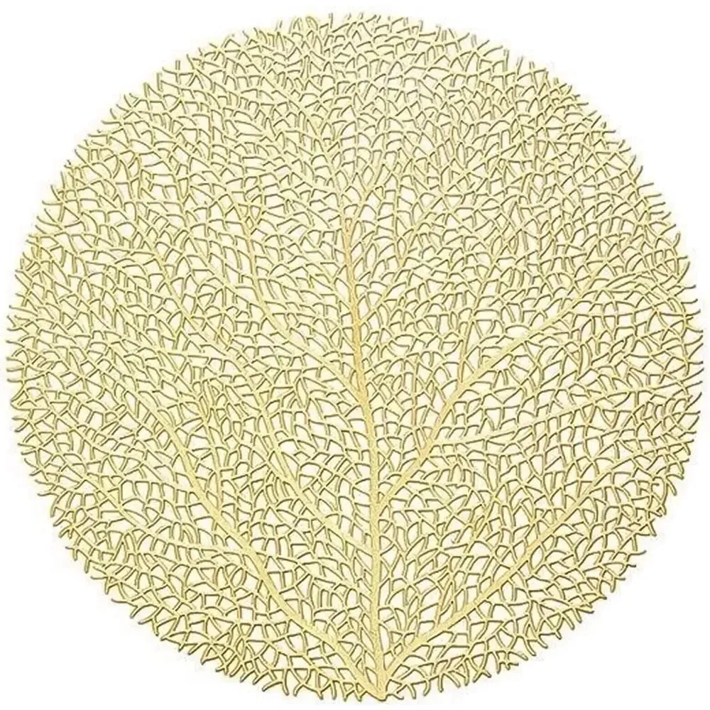 Round Leaf Placemat - Gold, PVC image