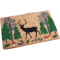 Stag Christmas Doormat - Brown, Coir
