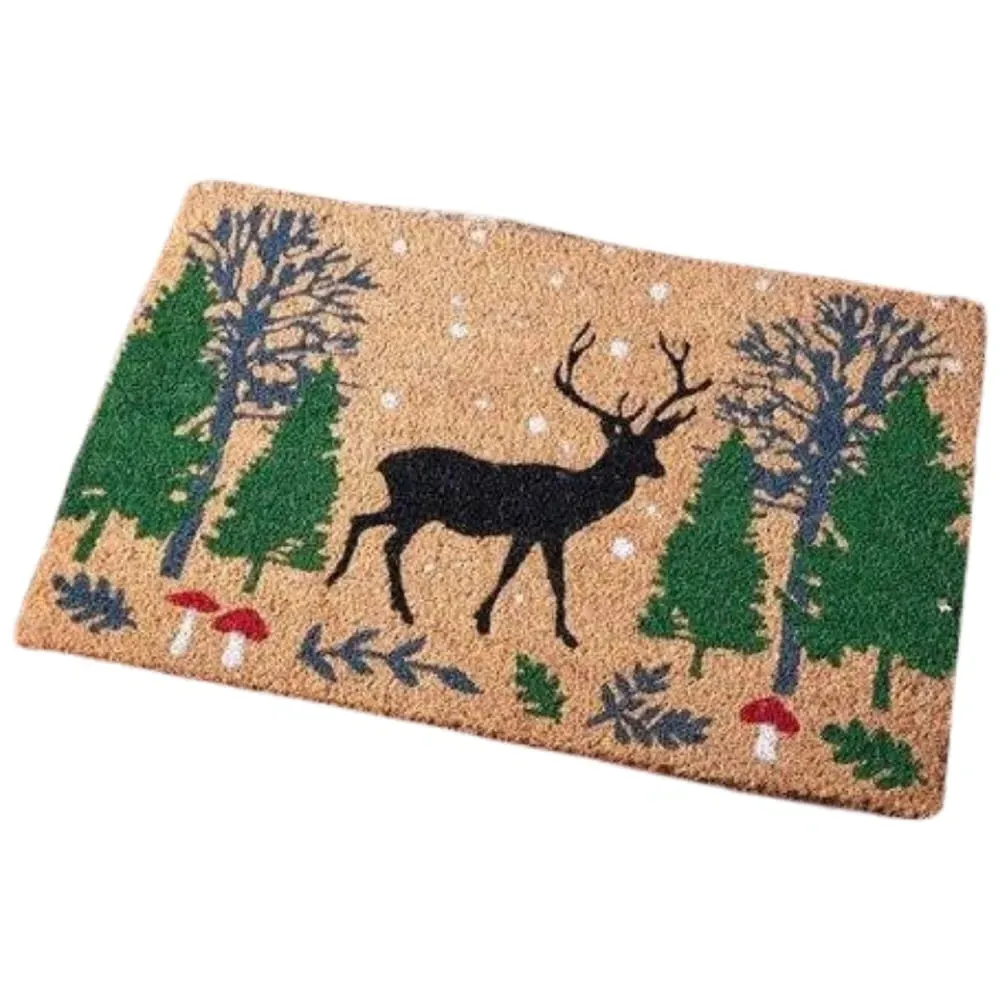 Stag Christmas Doormat - Brown, Coir image