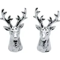 Stag Head Salt and Pepper Mill Set - Silver