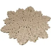 Vinyl Snowflake Placemat and Coaster 6 Pack - Gold