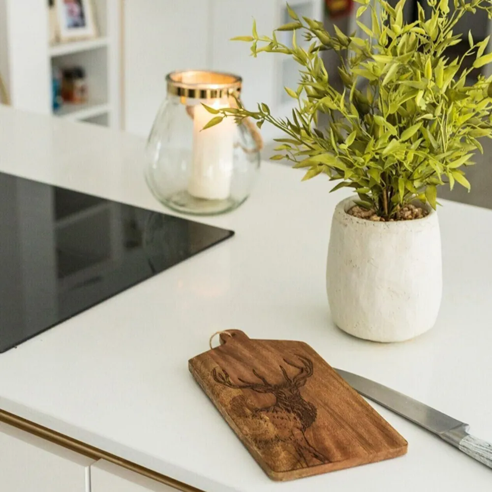 Wooden Stag Chopping Board - Brown, Mango Wood