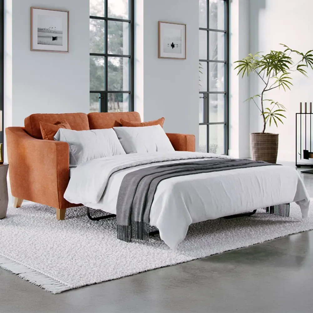 2-Seater City Terracotta Sofa Bed - Red