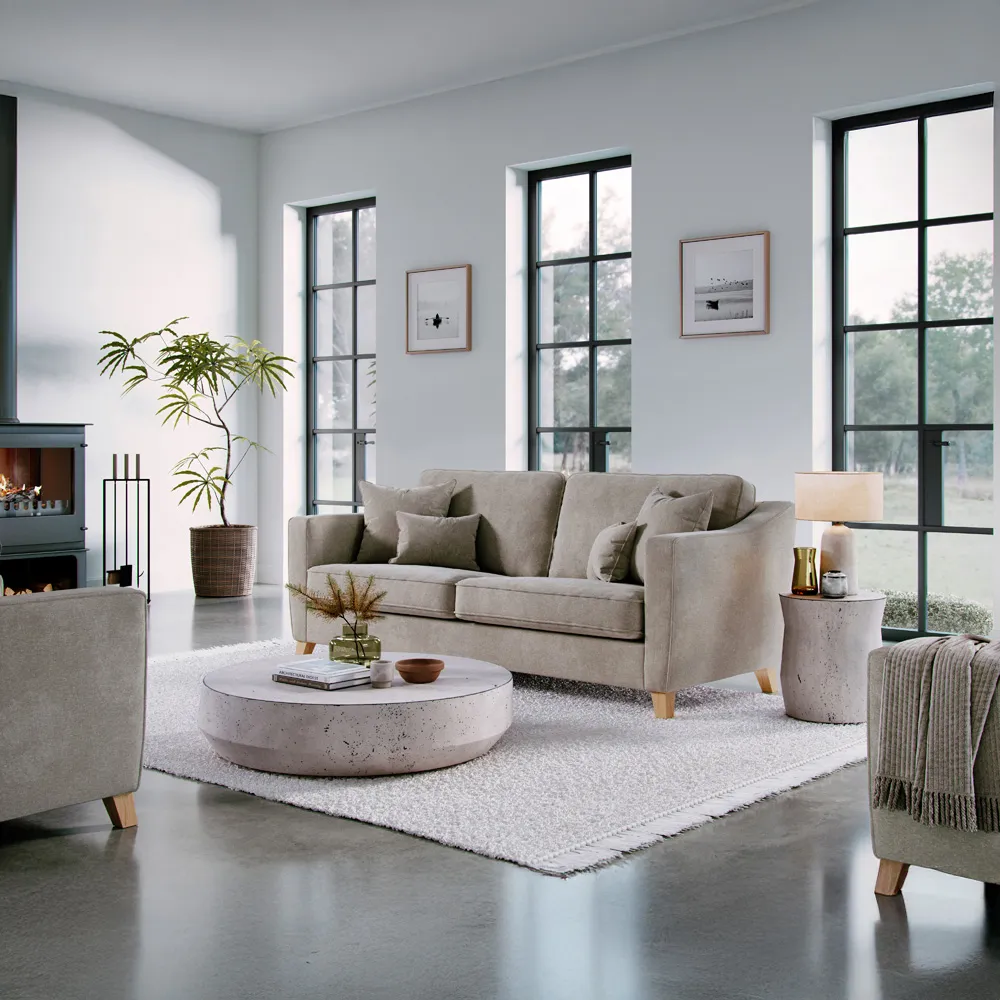 2-Seater Large City Stone Sofa - Blonde