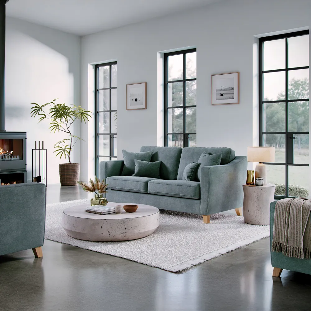 2-Seater Medium Sofa - Grey, Denim