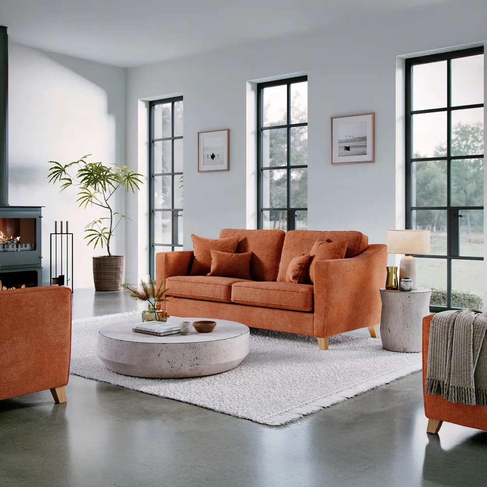 2 Seater Medium Sofa - Terracotta