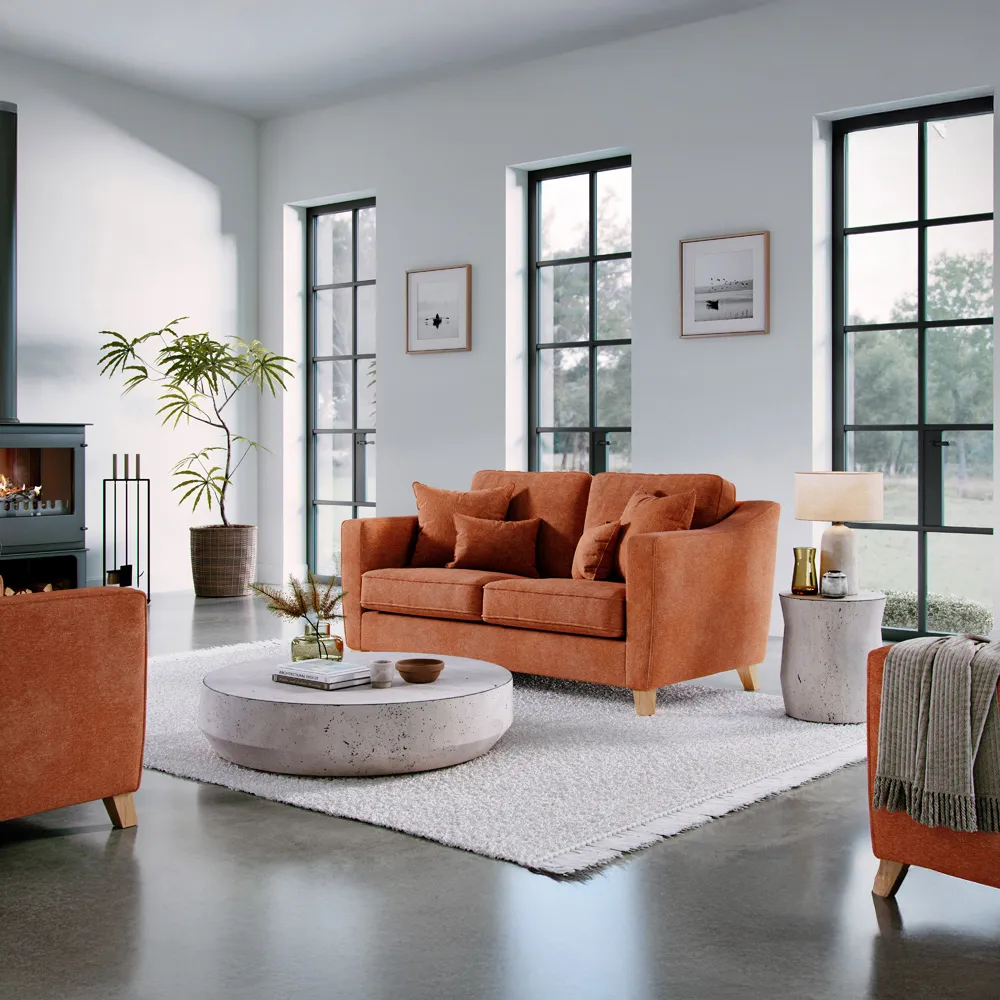 2 Seater Small Sofa - Terracotta