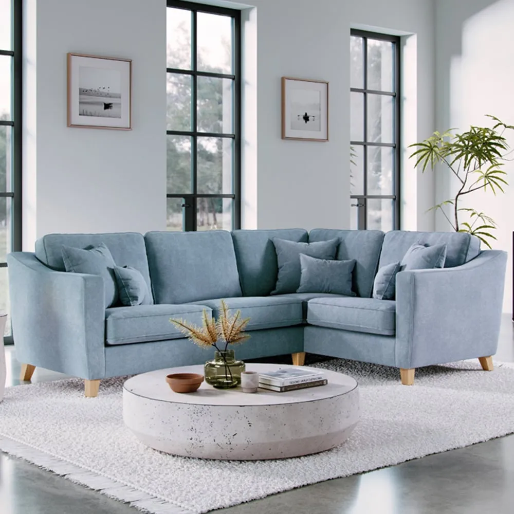 3-Seater Left Hand Corner Sofa - Blue image