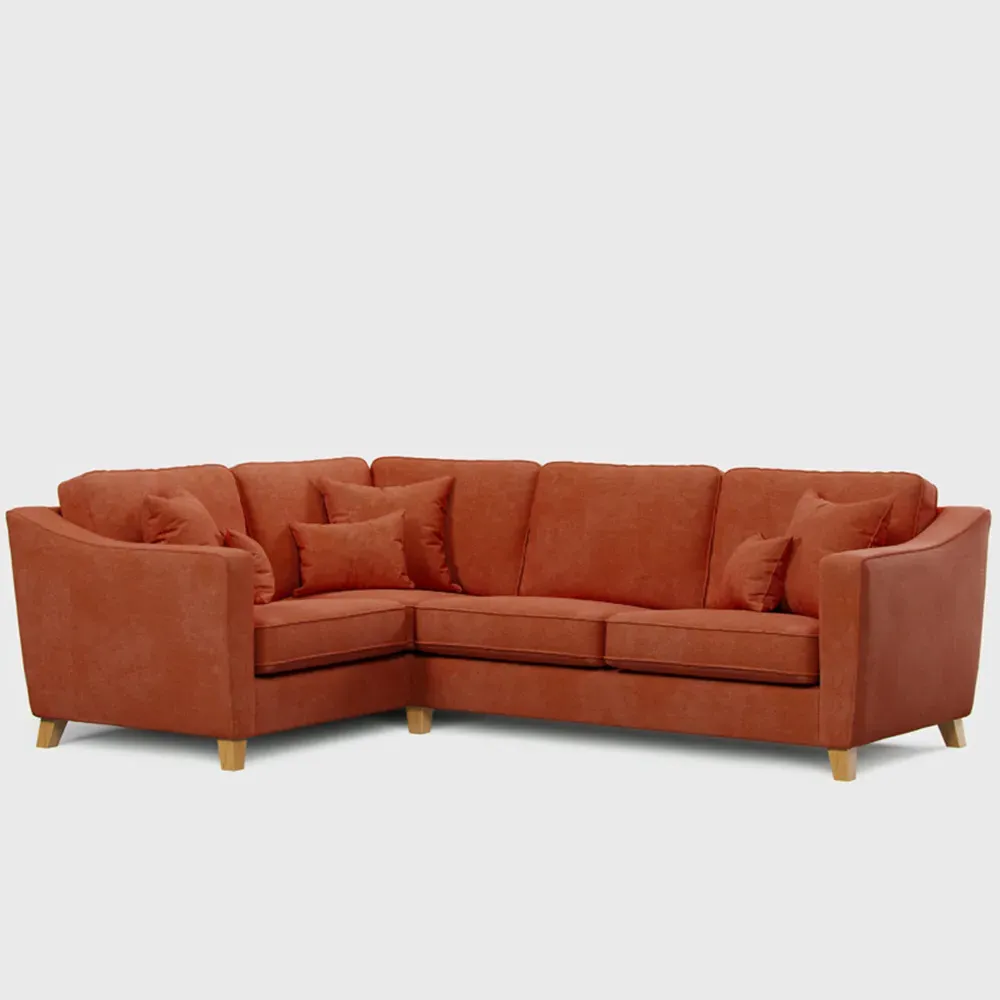 3-Seater Left Hand Corner Sofa - Terracotta