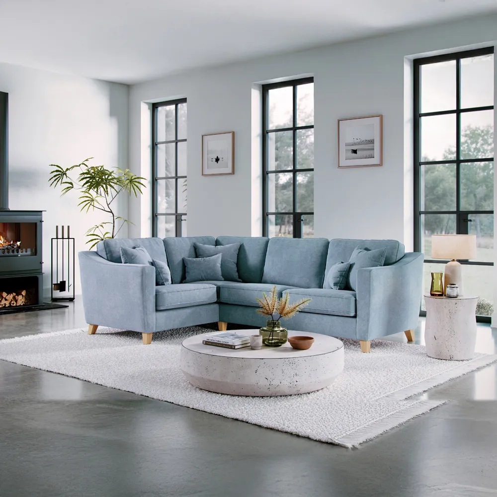 3-Seater Right Hand Corner Sofa - Blue