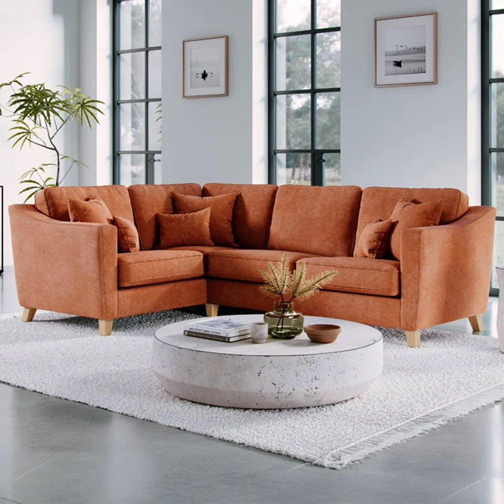 3-Seater Right Hand Corner Sofa - Terracotta