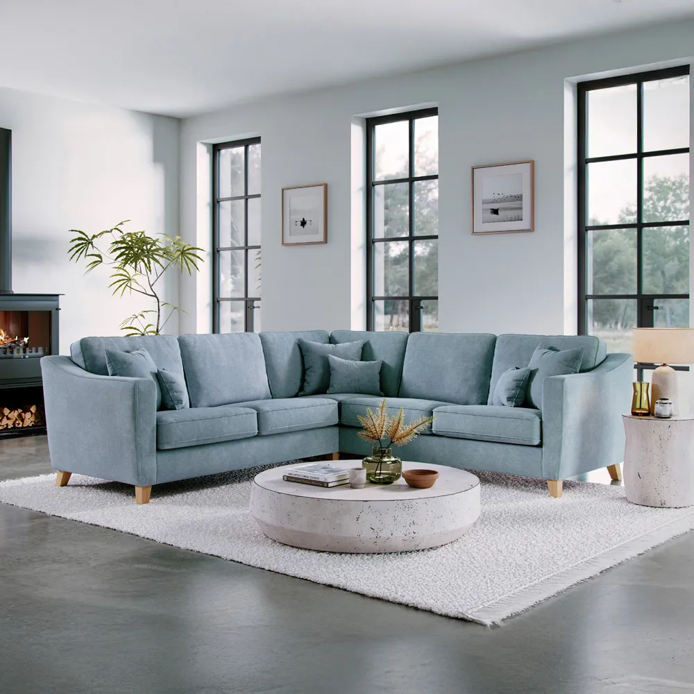 4-Seater Corner Sofa - Blue
