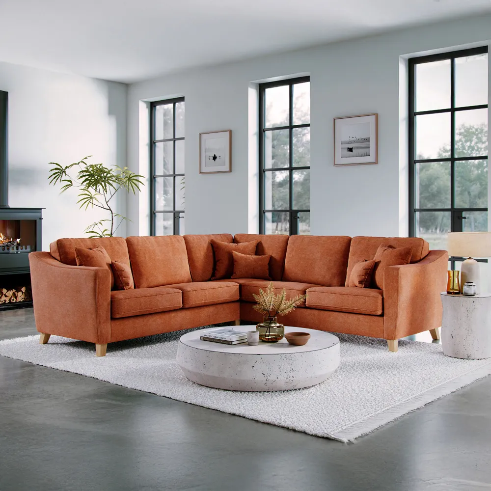 4-Seater Corner Sofa - Terracotta