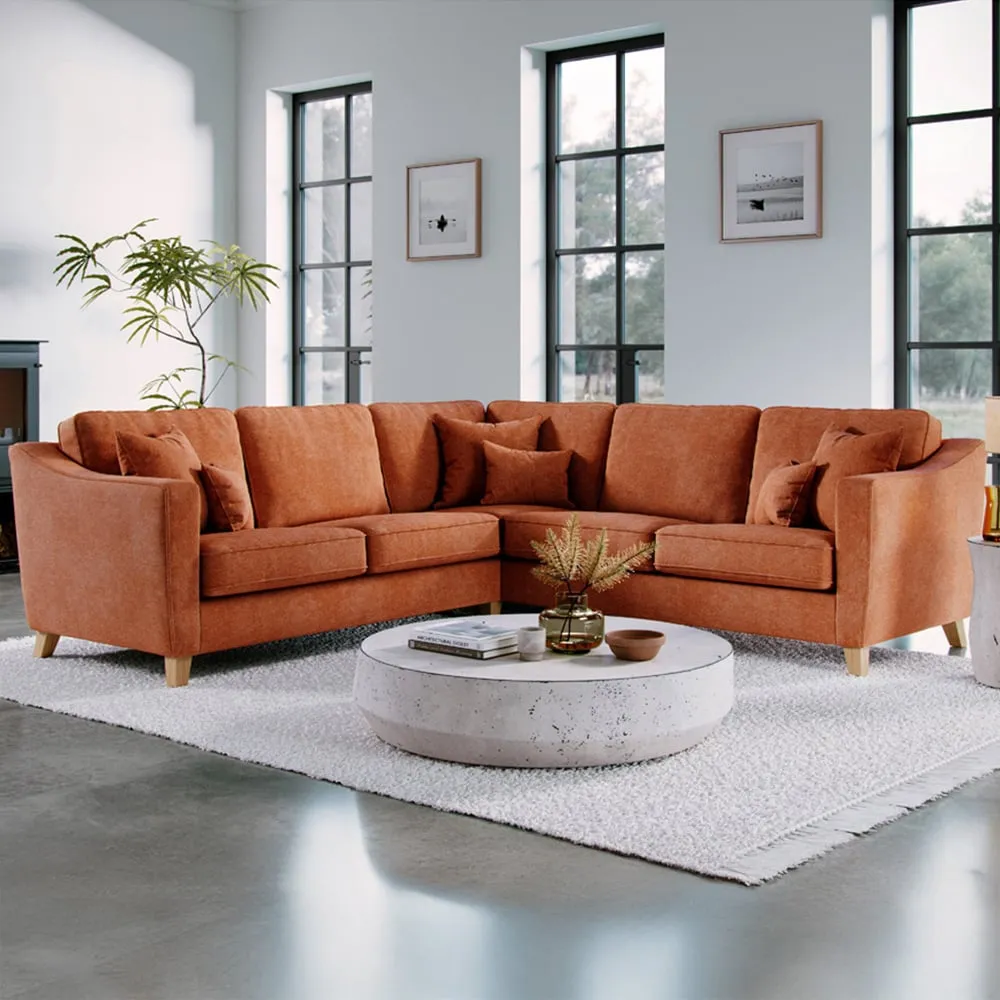 4-Seater Corner Sofa - Terracotta