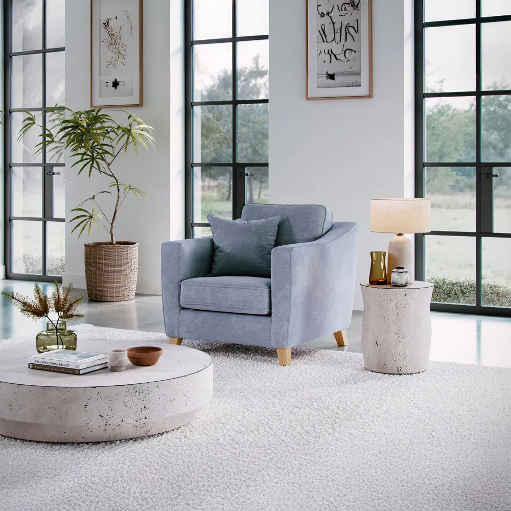 City Fine Blue Armchair - Blue