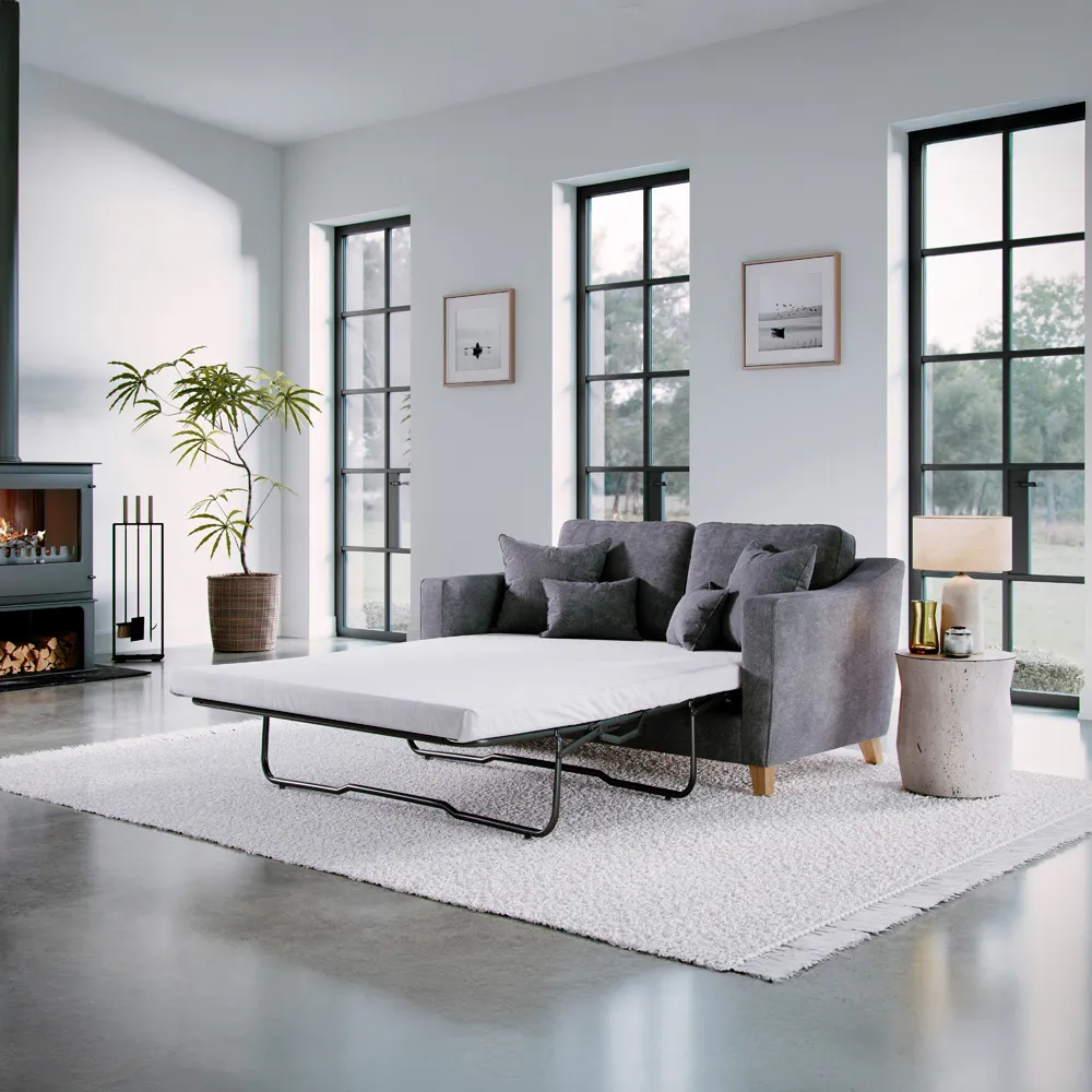 City Steel 2-Seater Sofa Bed - Grey