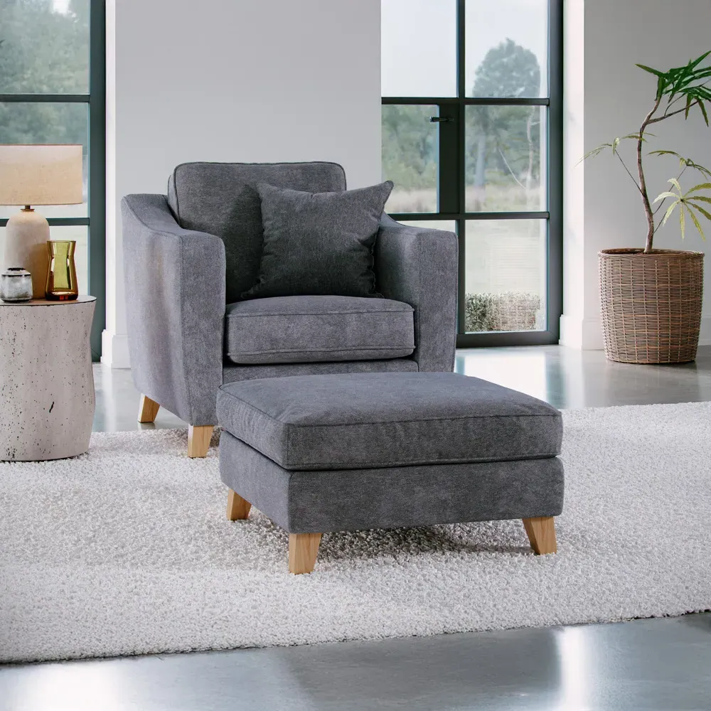 City Steel Footstool - Grey