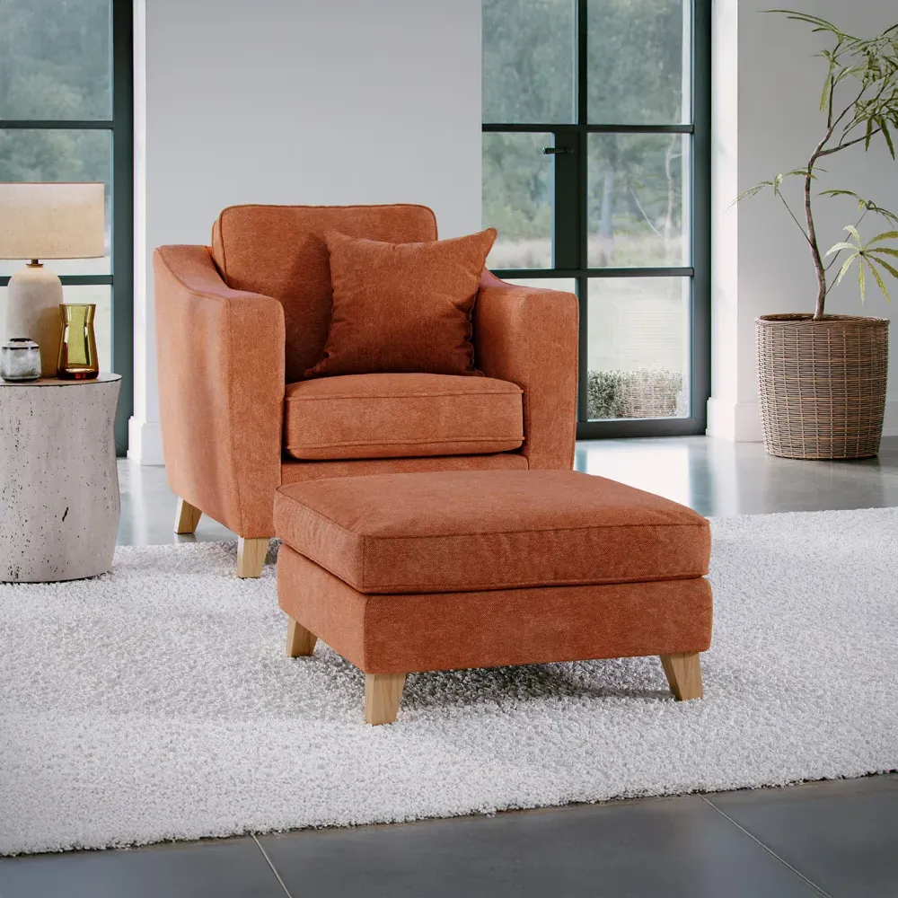 City Terracotta Footstool - Red