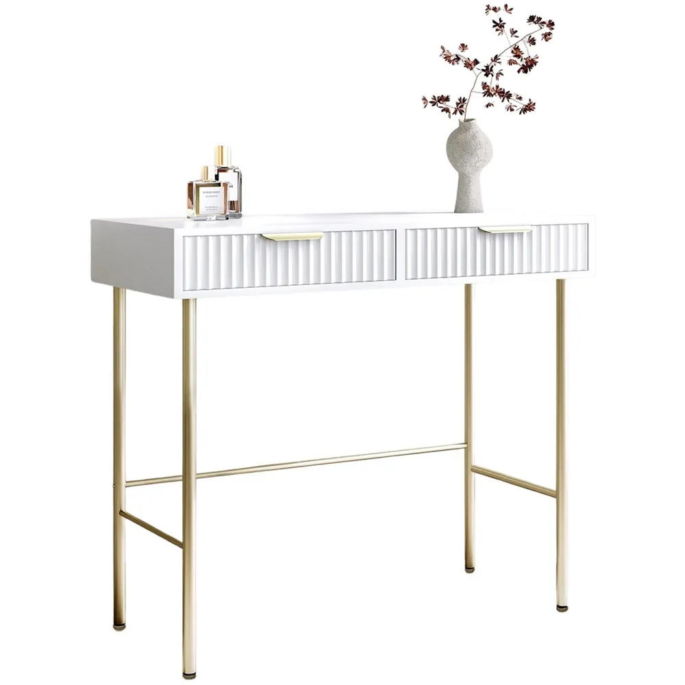 CARME Home 2 Drawer Dressing Table - White