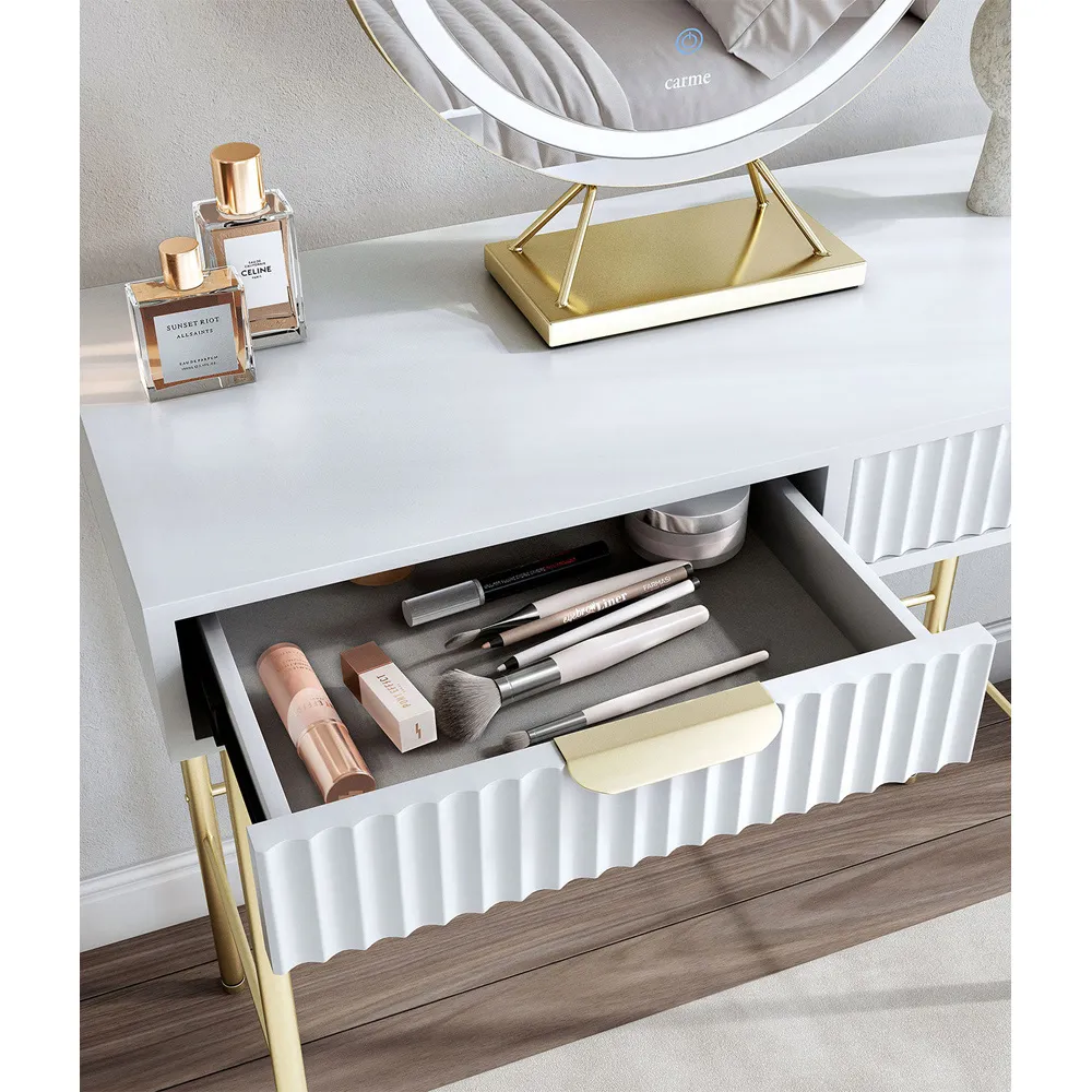 CARME Home 2 Drawer Dressing Table - White