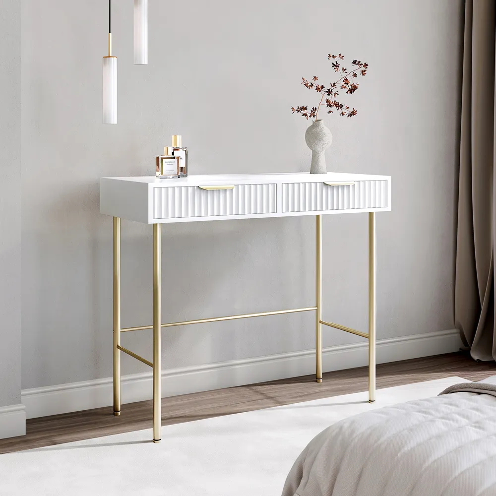 CARME Home 2 Drawer Dressing Table - White