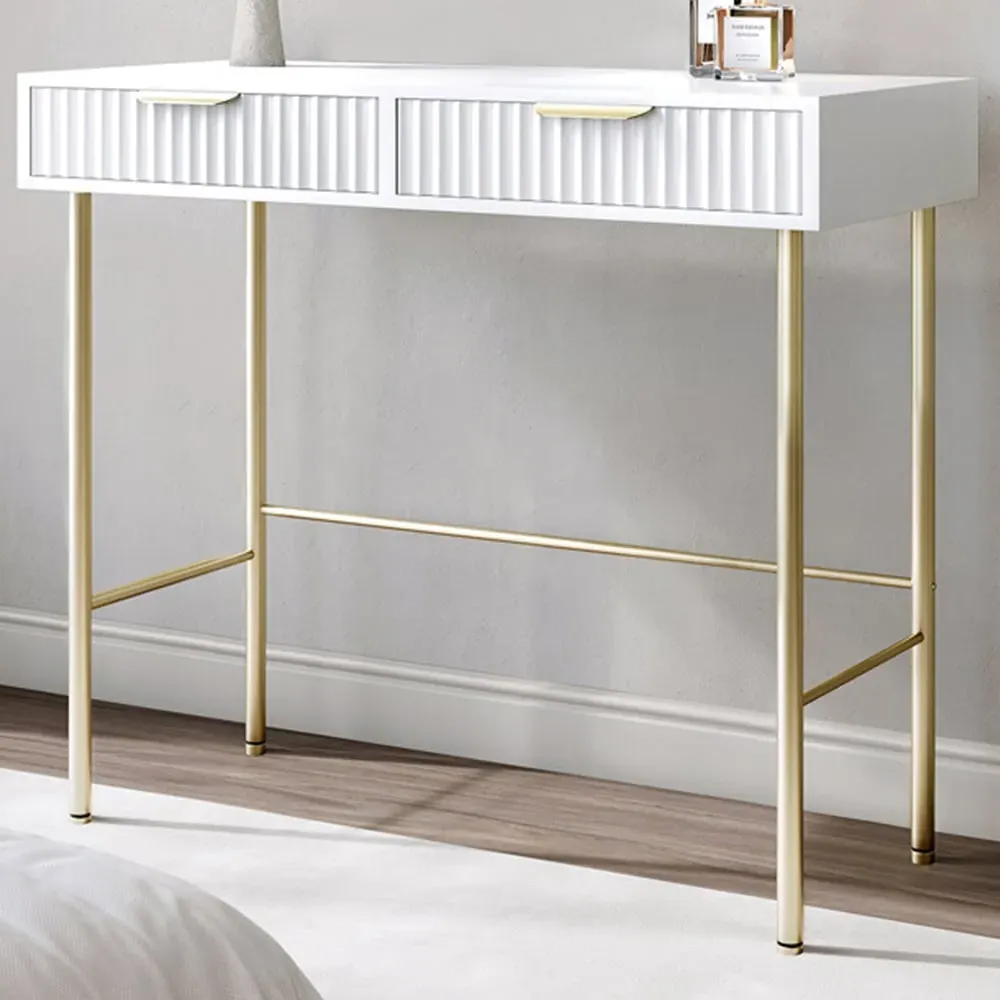 CARME Home 2 Drawer Dressing Table - White