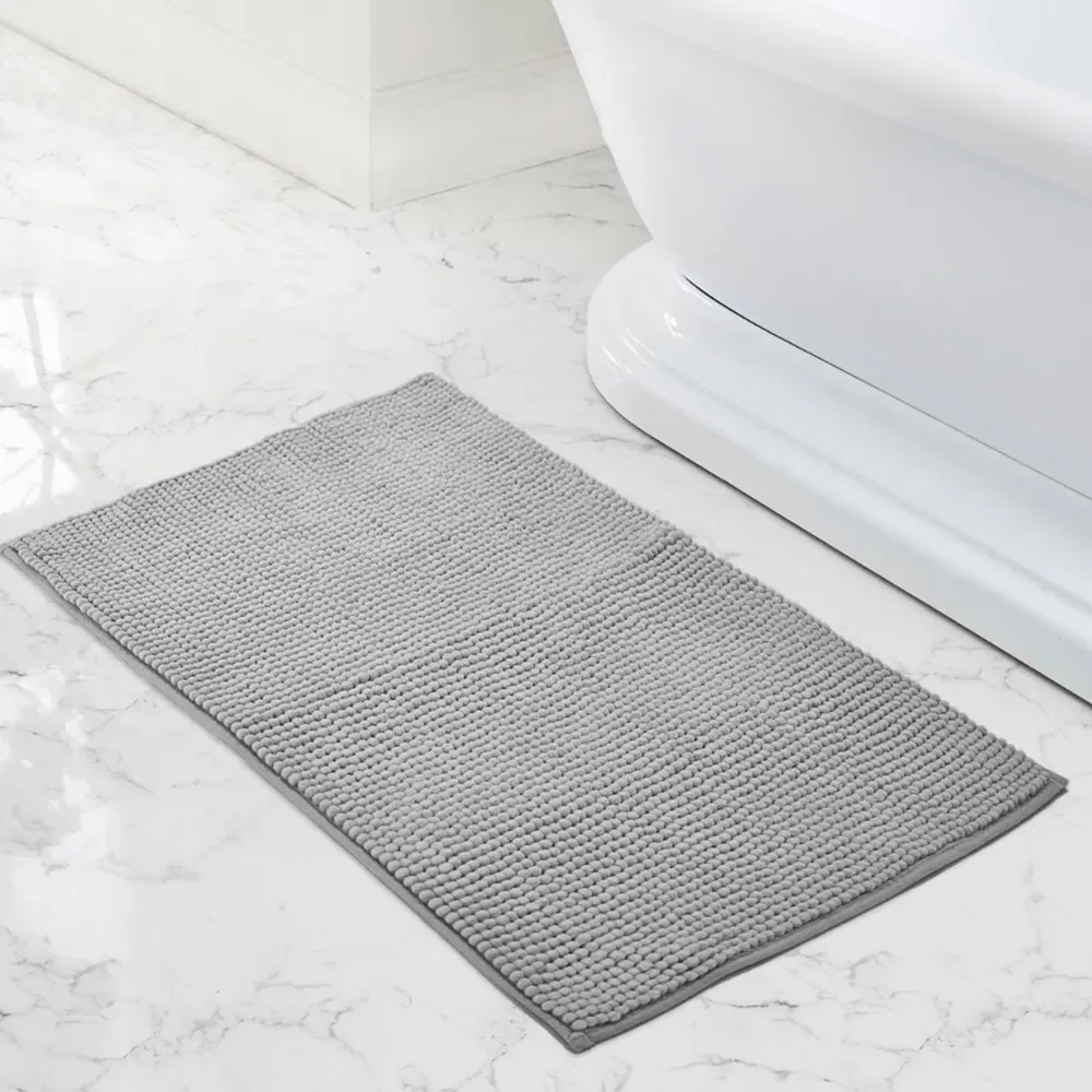 50x80cm Shaggy Noodle Bath Mat - Grey