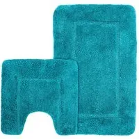 Jade Micro Fibre Bath Mat Set - Blue