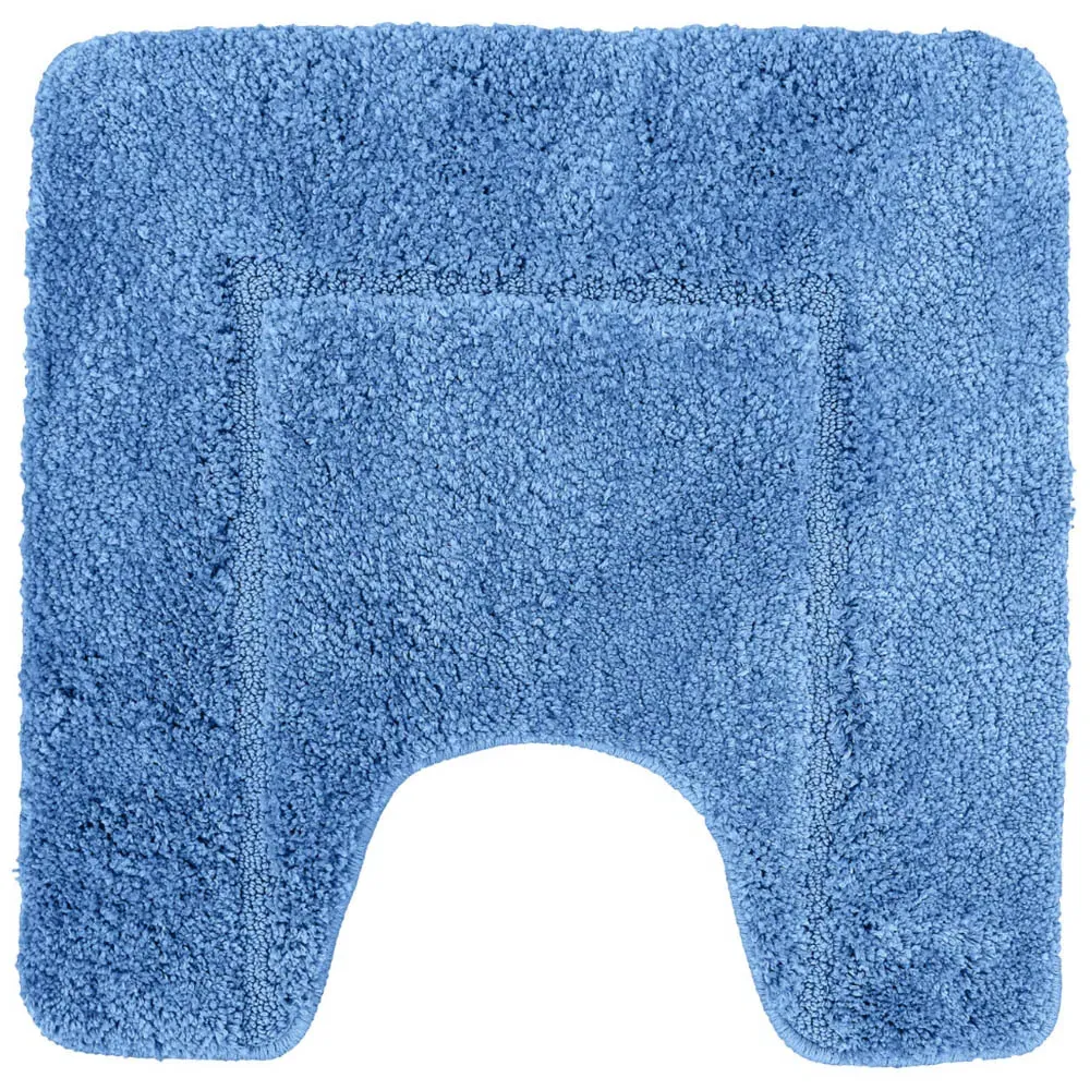 Micro Fibre Bath Mat Set - Blue, Polyester