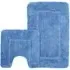 Micro Fibre Bath Mat Set - Blue, Polyester