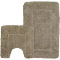 Micro Fibre Bath Mat Set - Brown