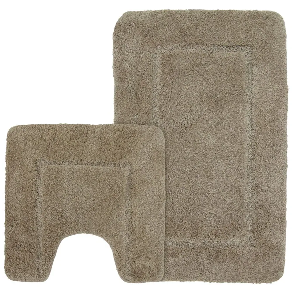 Micro Fibre Bath Mat Set - Brown image